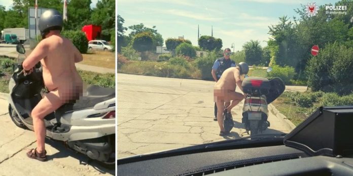 Uomo svestito scooter